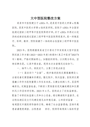 2023年大中型医院整改方案.docx