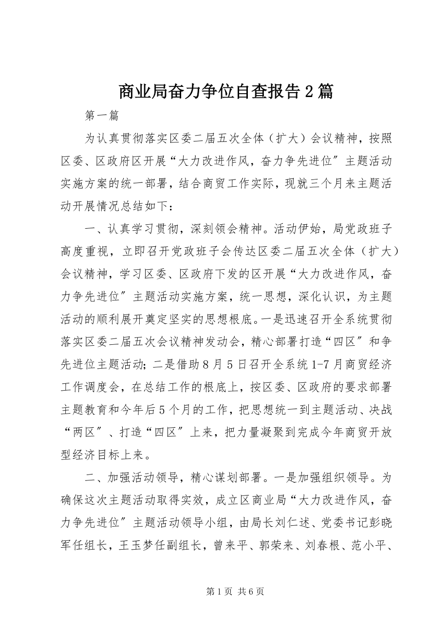 2023年商业局奋力争位自查报告2篇.docx_第1页