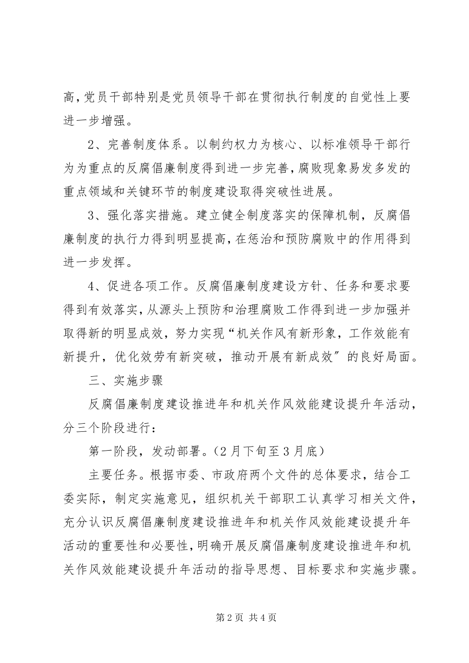 2023年反腐倡廉制度建设推进和机关作风效能建设活动意见.docx_第2页