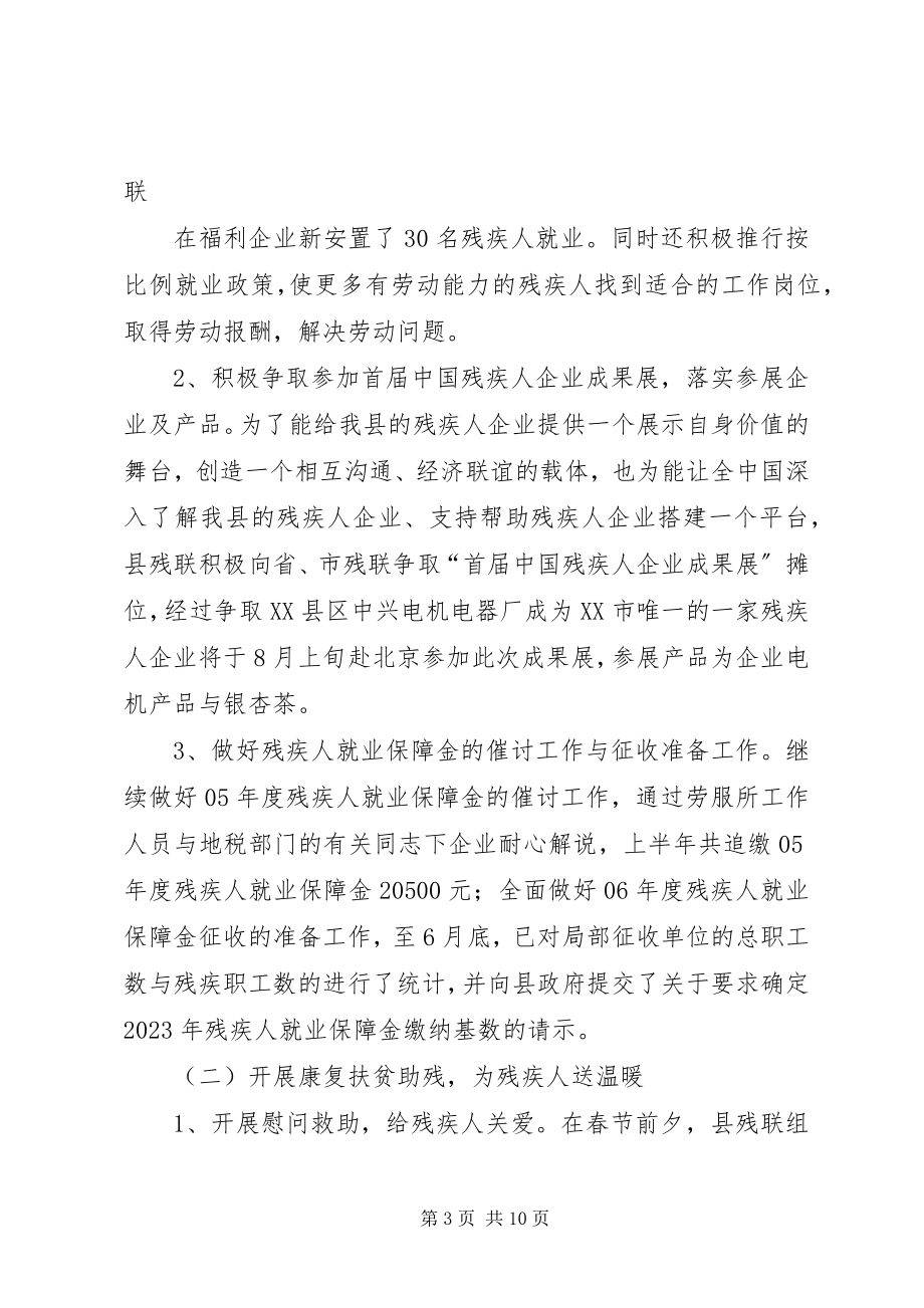 2023年县残疾人联合会上半年工作总结.docx_第3页