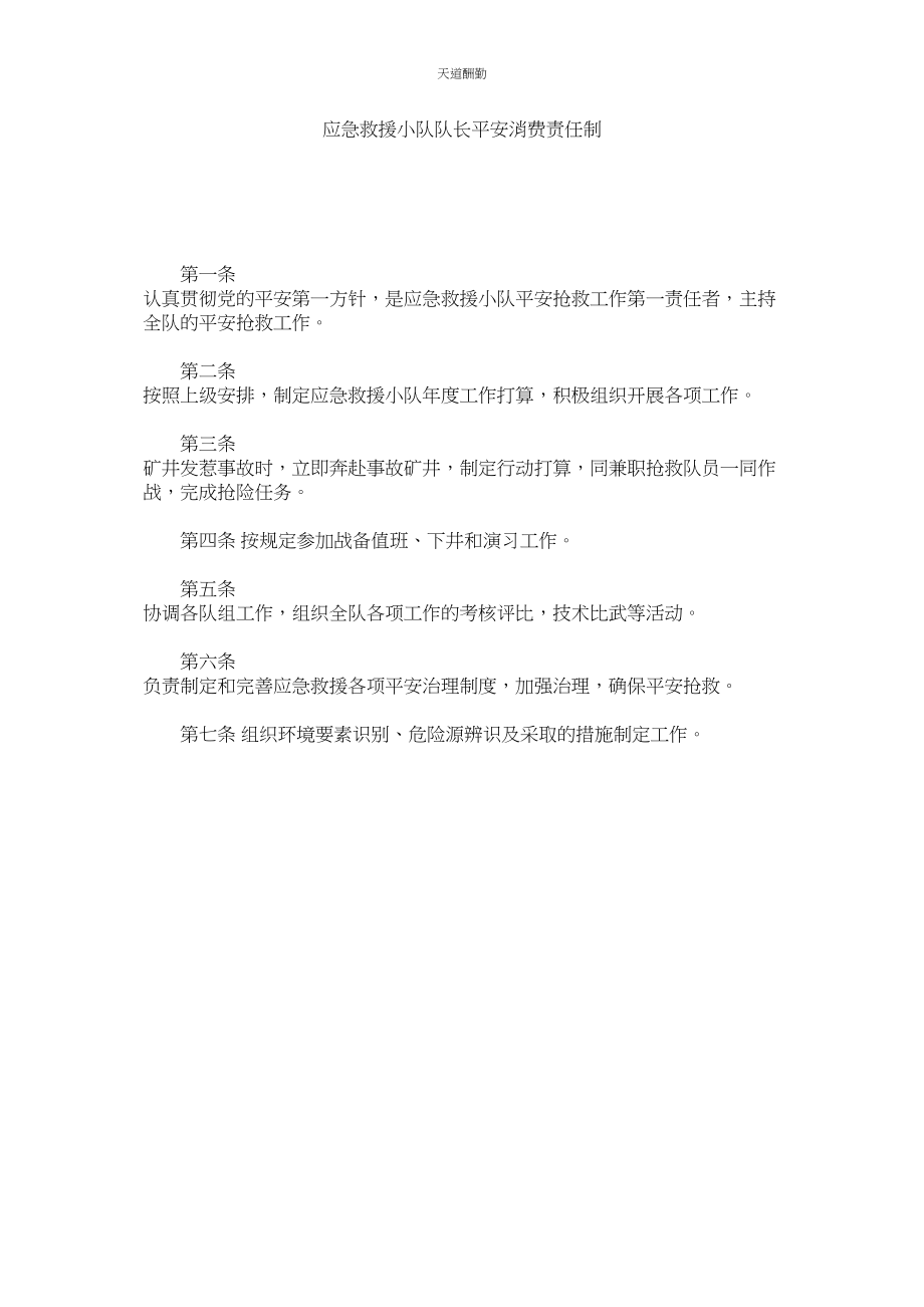 2023年应急救ۥ援小队队长安全生产责任制.docx_第1页