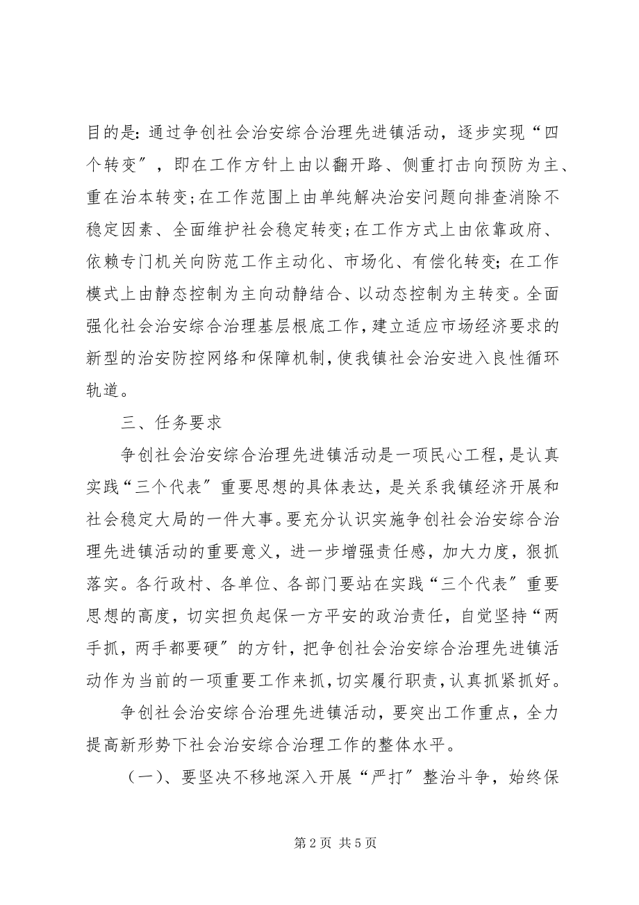 2023年争创社会治安综合治理先进镇实施方案.docx_第2页