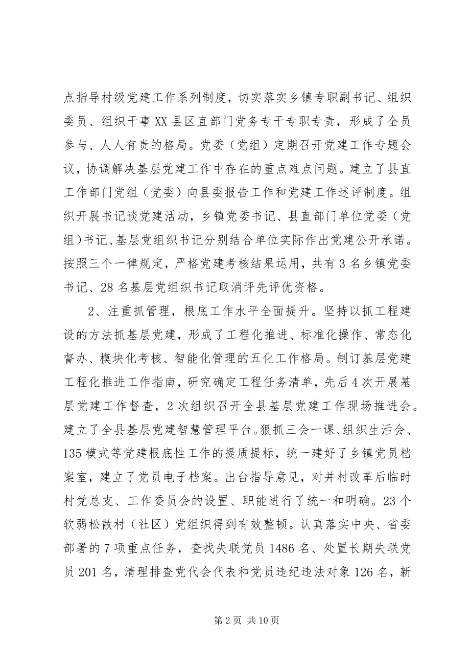 2023年在全县基层党建工作会议上的致辞2.docx_第2页