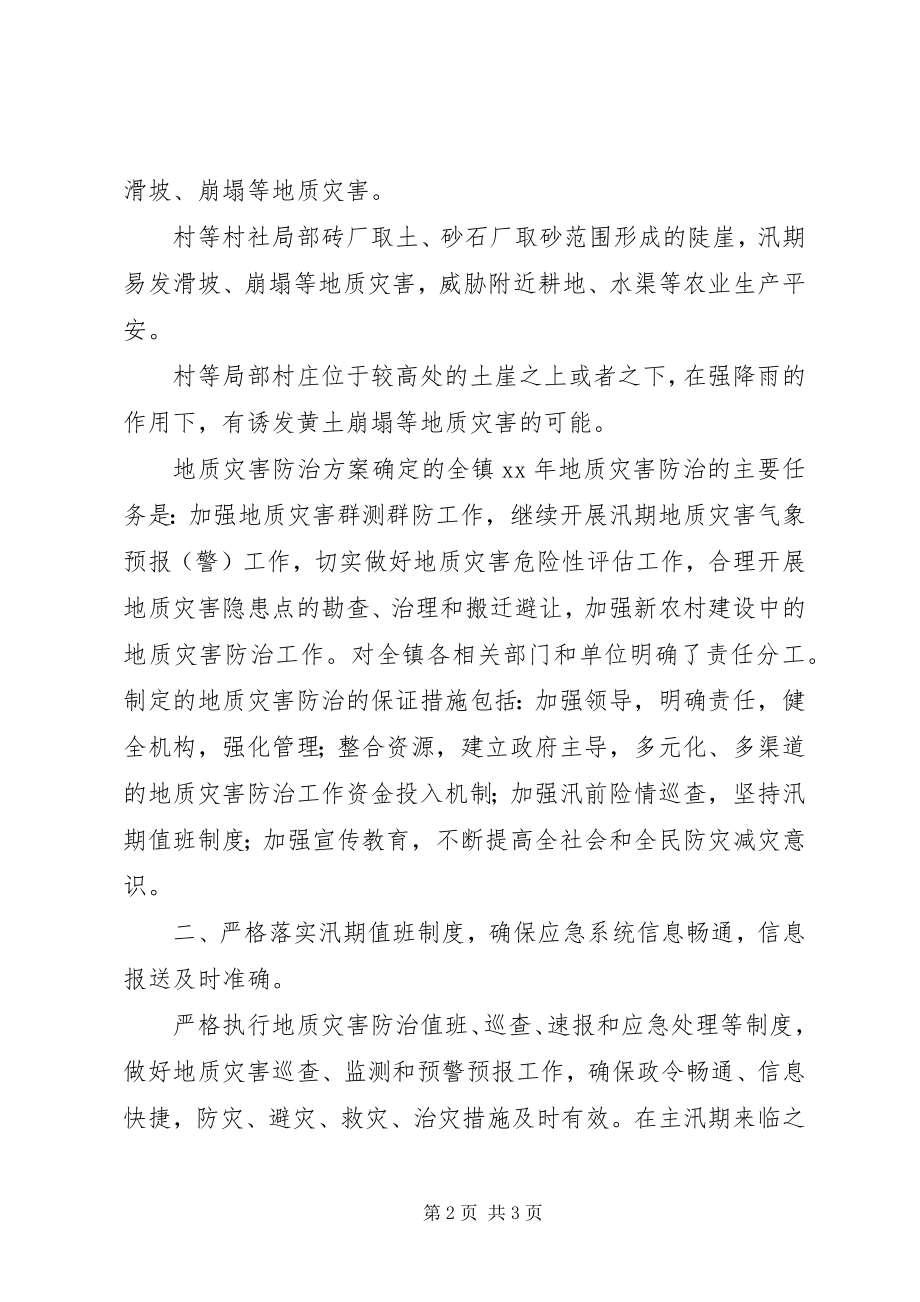 2023年乡镇汛期地质灾害自查工作汇报.docx_第2页