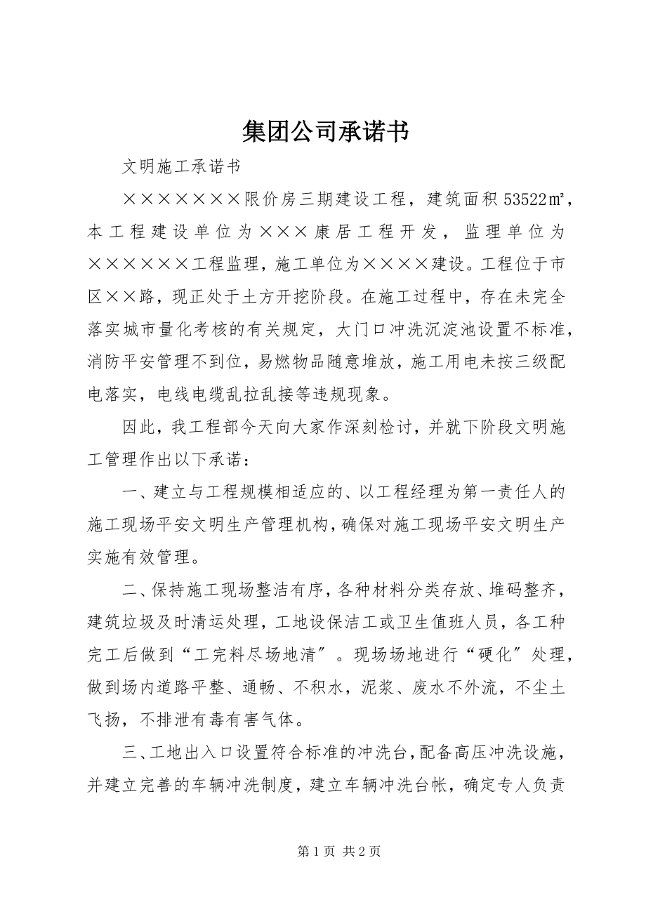 2023年集团公司承诺书.docx_第1页