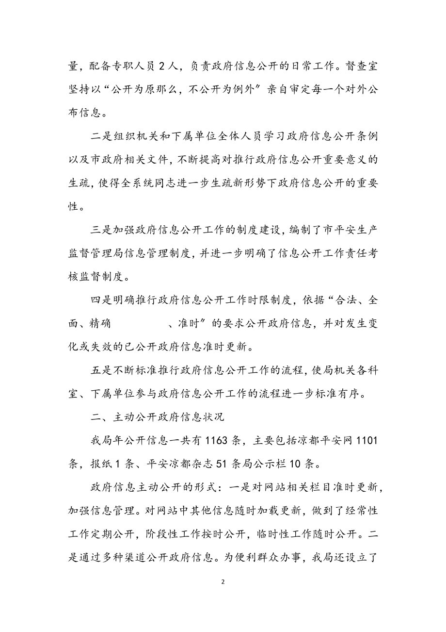 2023年市安监单位讯息公开工作总结.docx_第2页