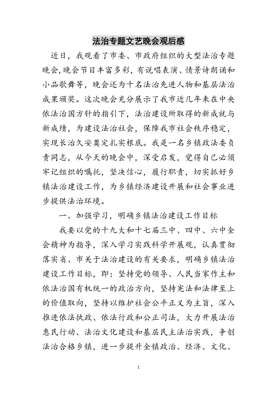 2023年法治专题文艺晚会观后感范文.doc_第1页