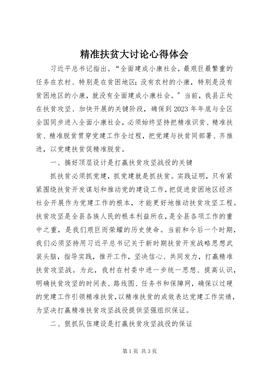 2023年精准扶贫大讨论心得体会.docx_第1页