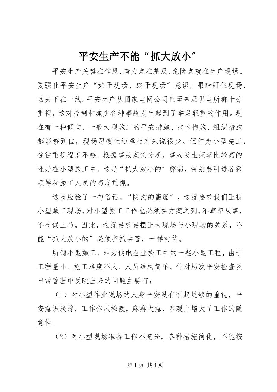 2023年安全生产不能“抓大放小”新编.docx_第1页