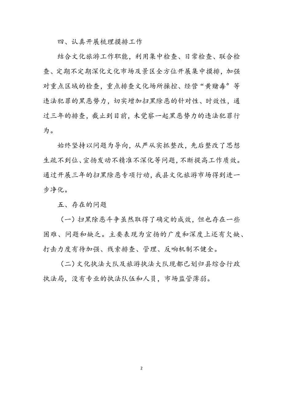 2023年文旅局三年扫黑除恶专项斗争工作总结.docx_第2页