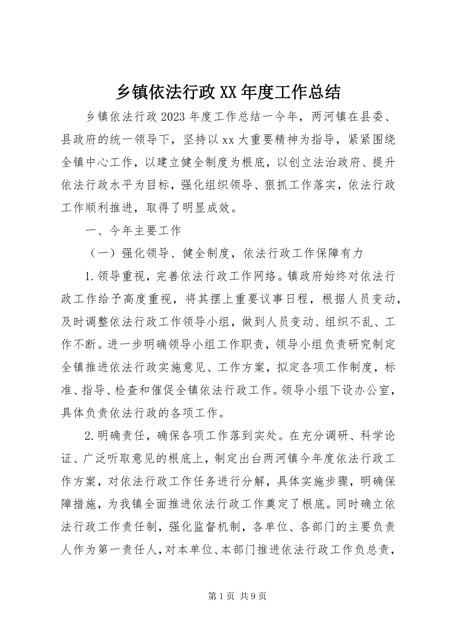 2023年乡镇依法行政度工作总结.docx_第1页