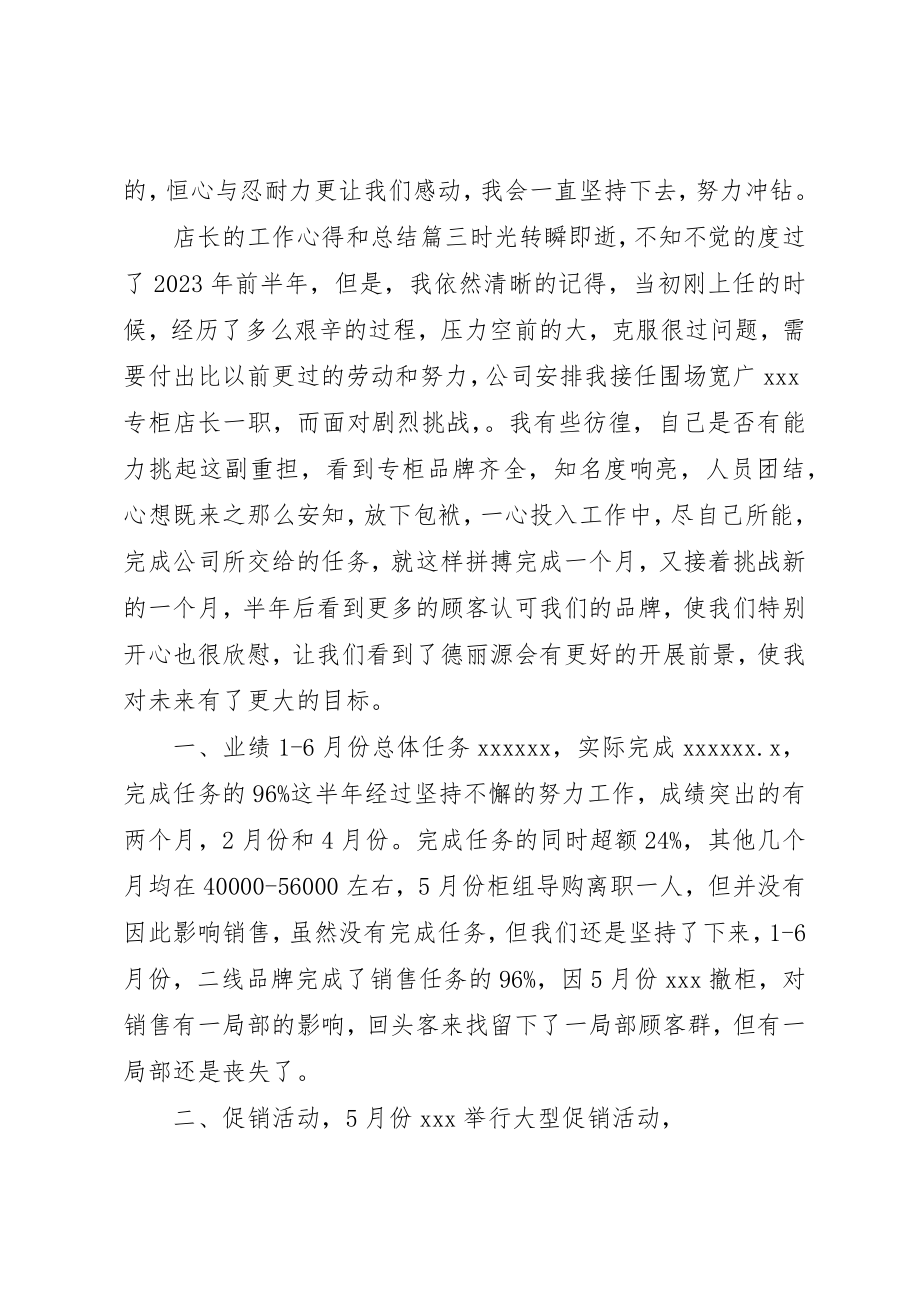 2023年店长的工作心得和总结新编.docx_第3页