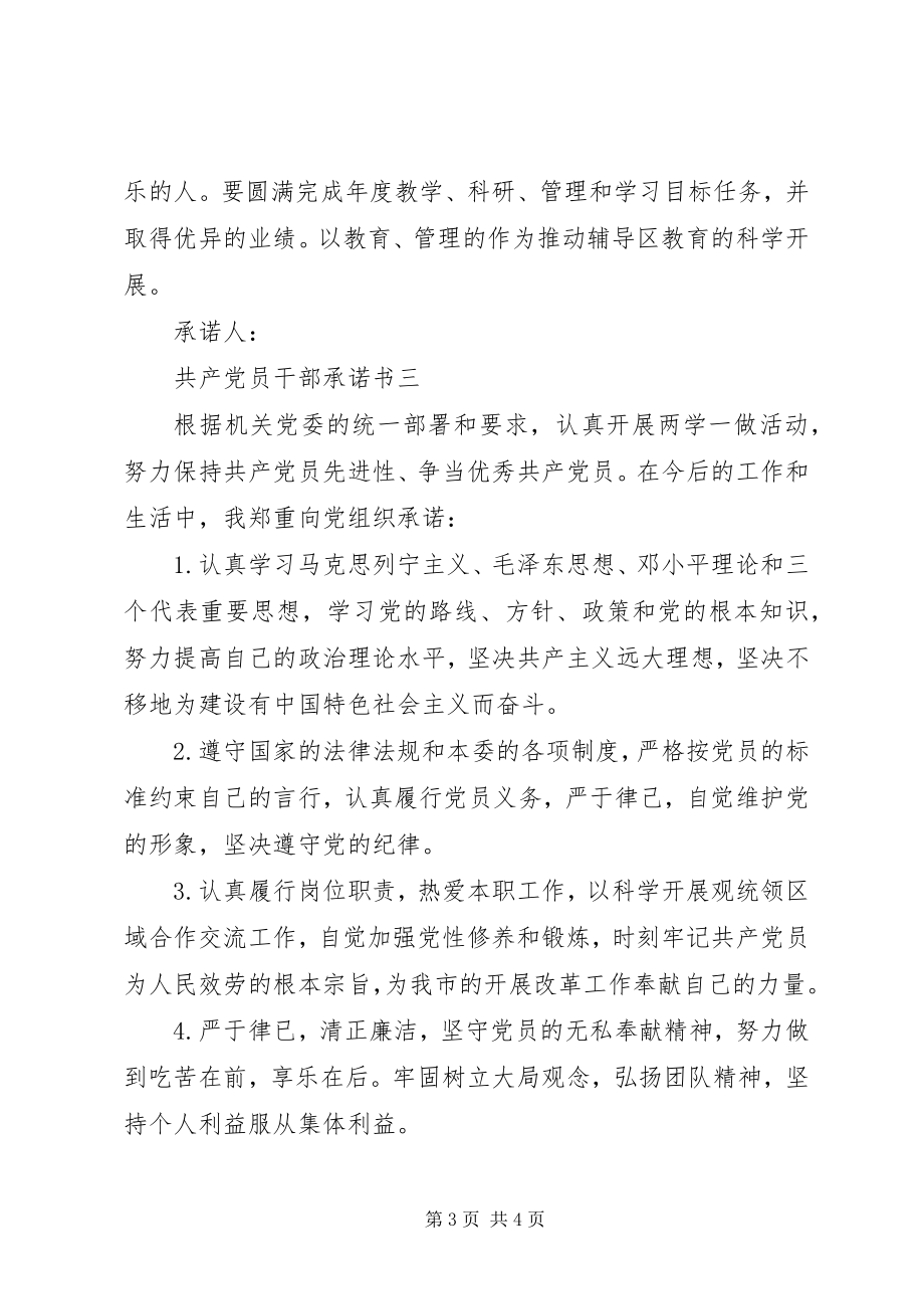 2023年共产党员干部承诺书精选.docx_第3页