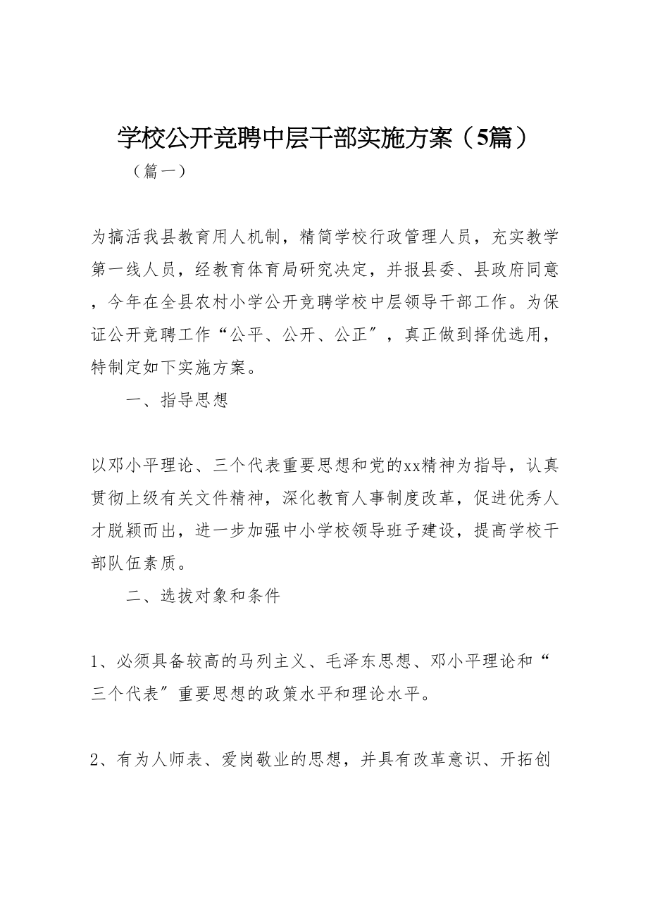 2023年学校公开竞聘中层干部实施方案2.doc_第1页