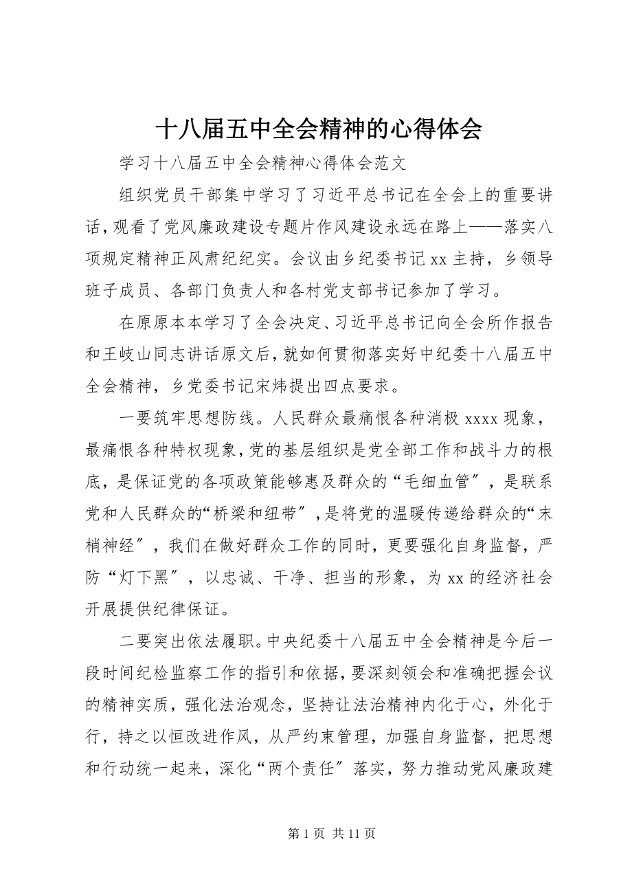 2023年十八届五中全会精神的心得体会.docx_第1页