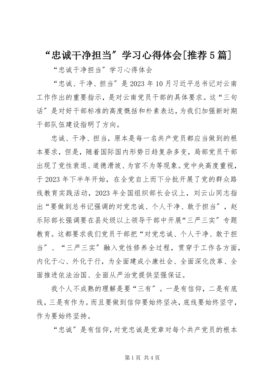 2023年忠诚干净担当学习心得体会篇.docx_第1页