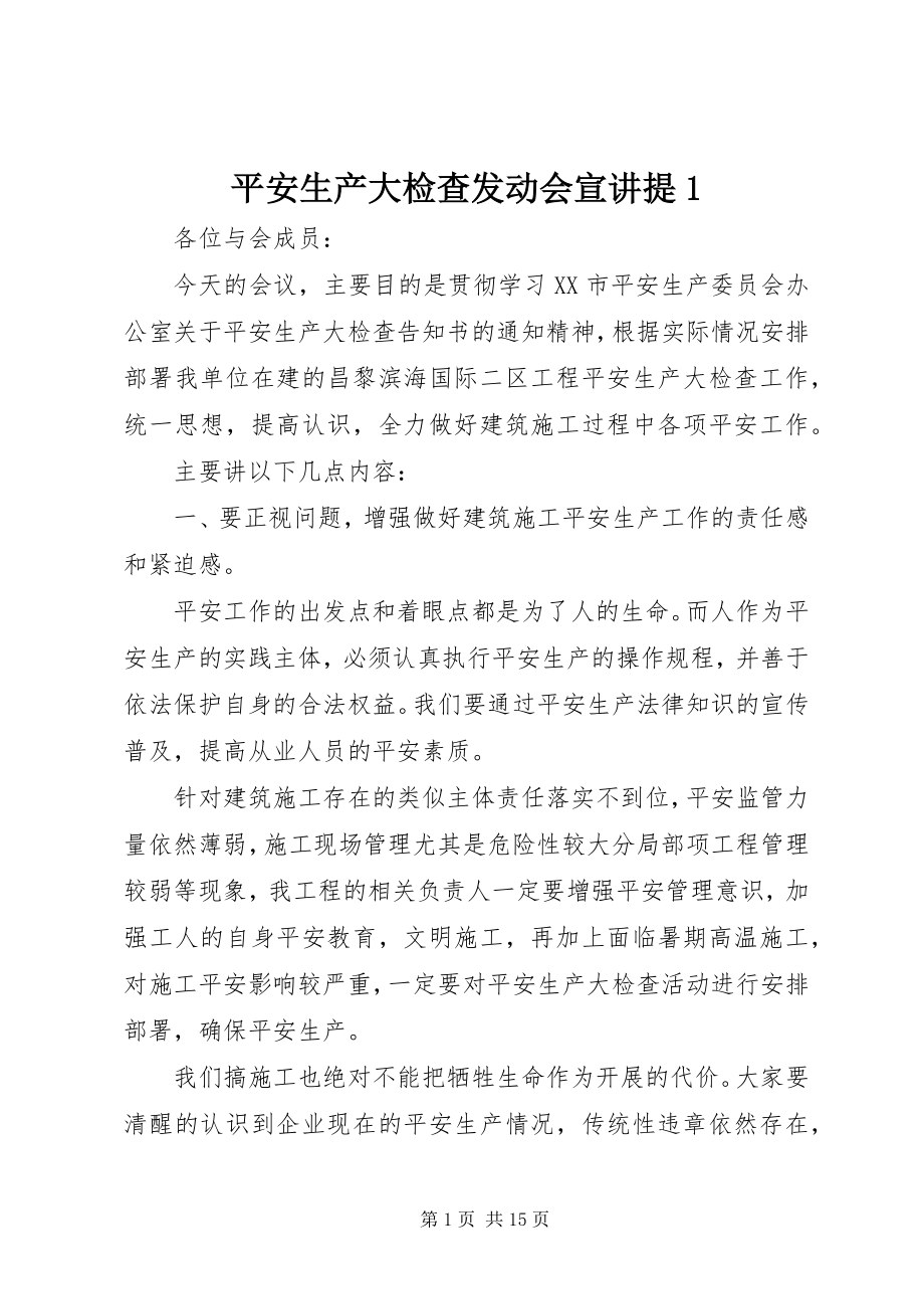 2023年安全生产大检查动员会宣讲提新编.docx_第1页