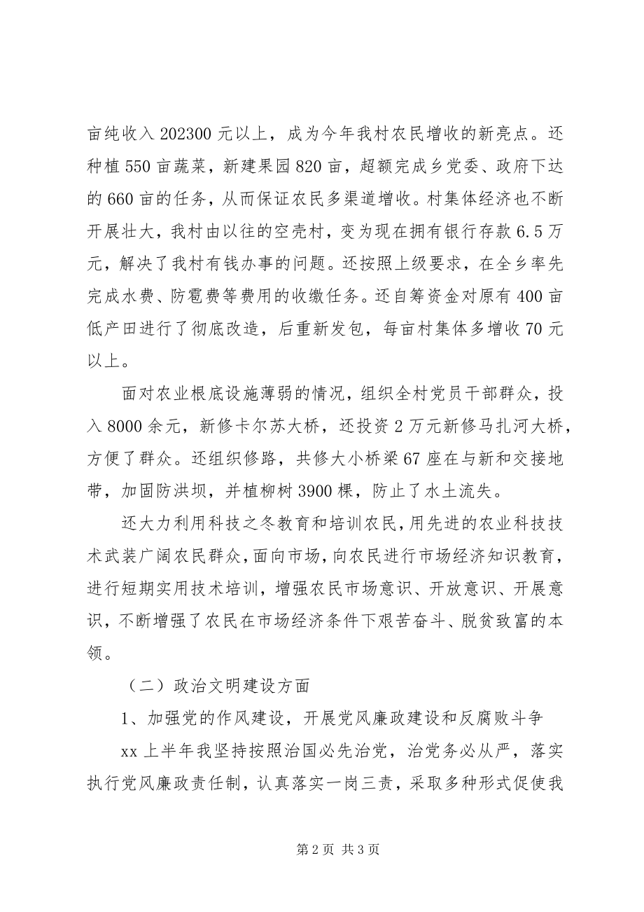 2023年村党支部书记个人自我工作总结.docx_第2页