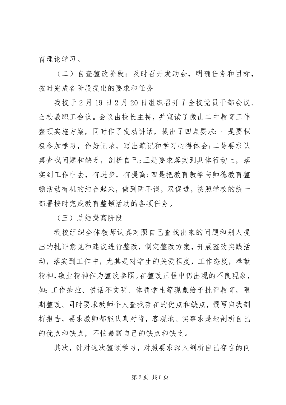 2023年教育工作整顿方案学习总结.docx_第2页