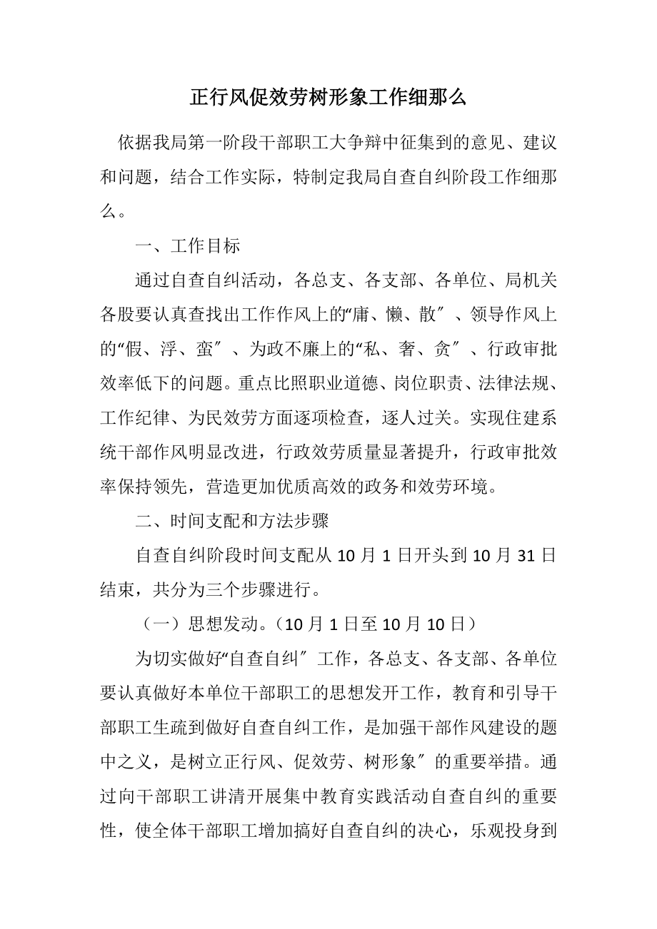 2023年正行风促服务树形象工作细则.docx_第1页