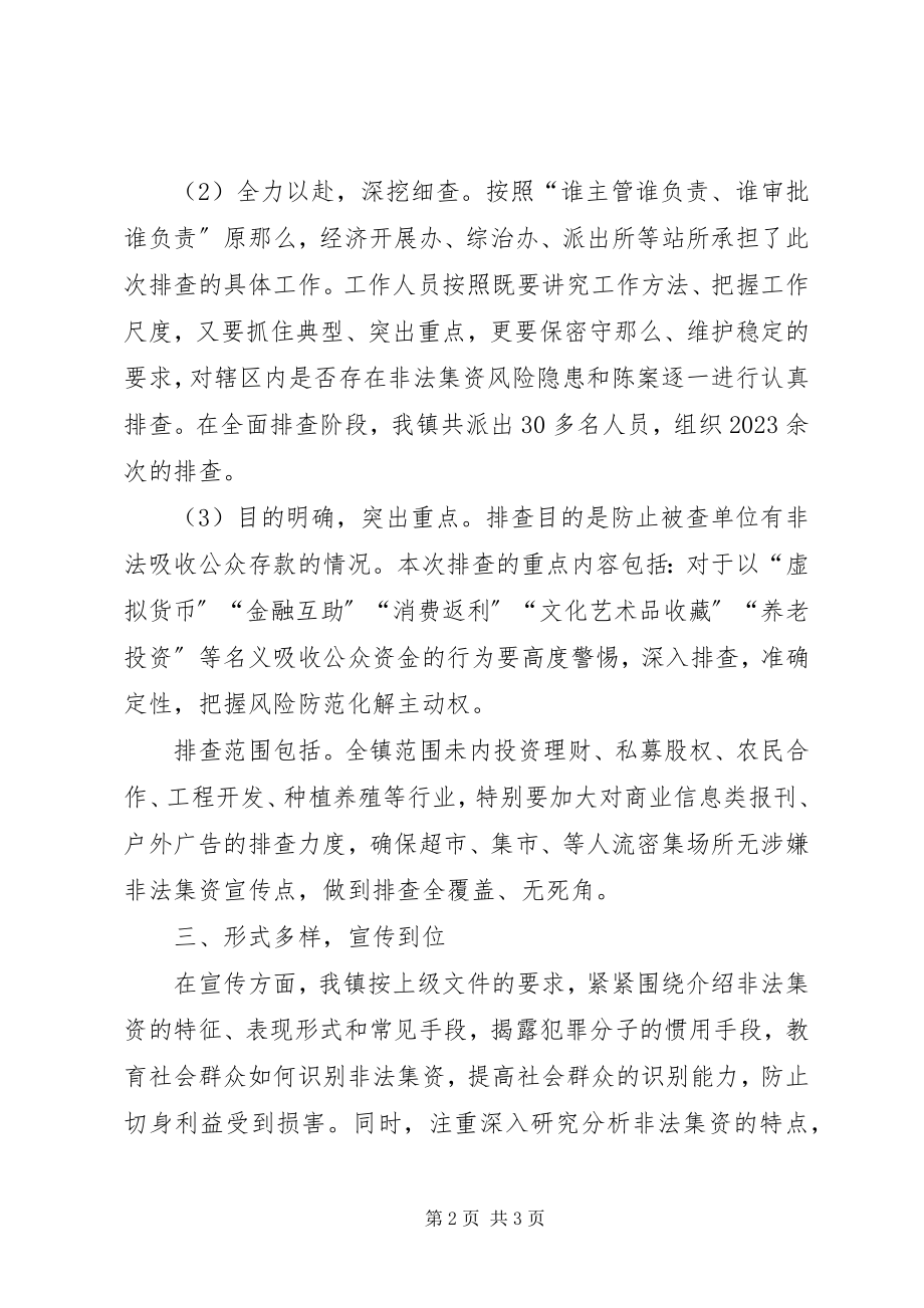 2023年某镇非法集资风险和陈案排查工作情况的汇报.docx_第2页