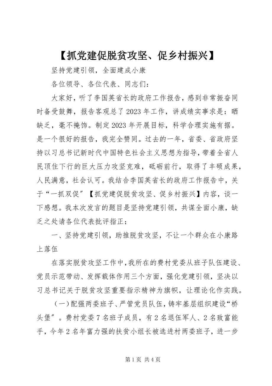 2023年抓党建促脱贫攻坚促乡村振兴新编.docx_第1页