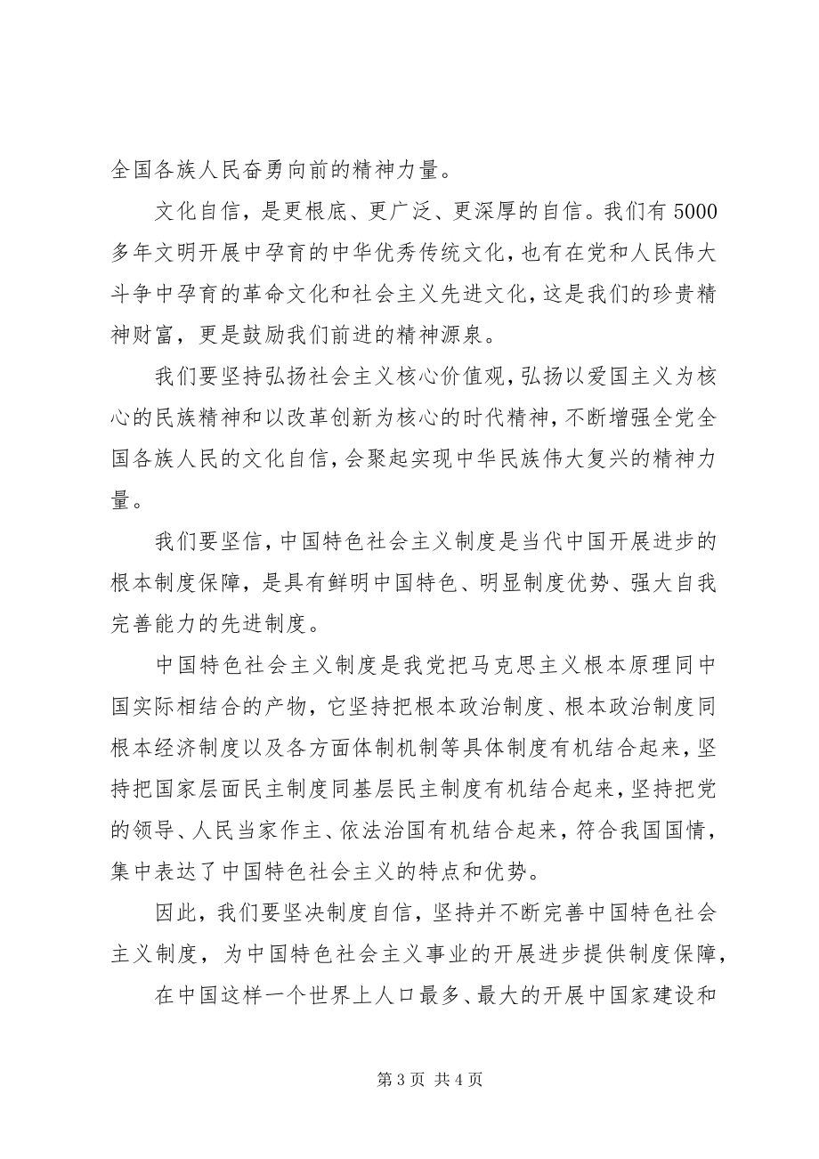 2023年四个意识四个自信做合格党员讲话材料心得体会.docx_第3页