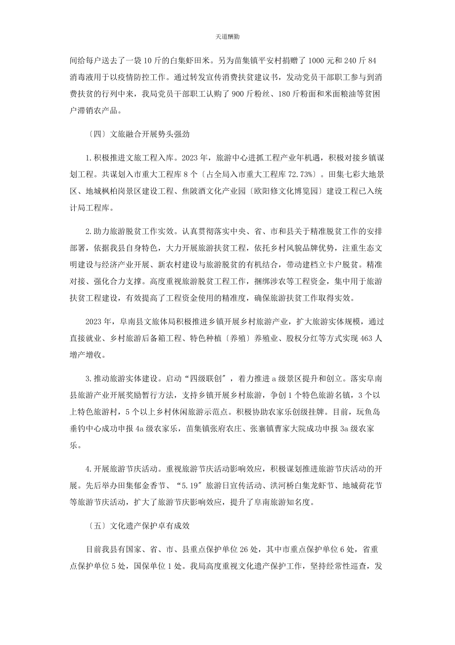 2023年文化旅游体育局工作总结及工作计划范文.docx_第3页