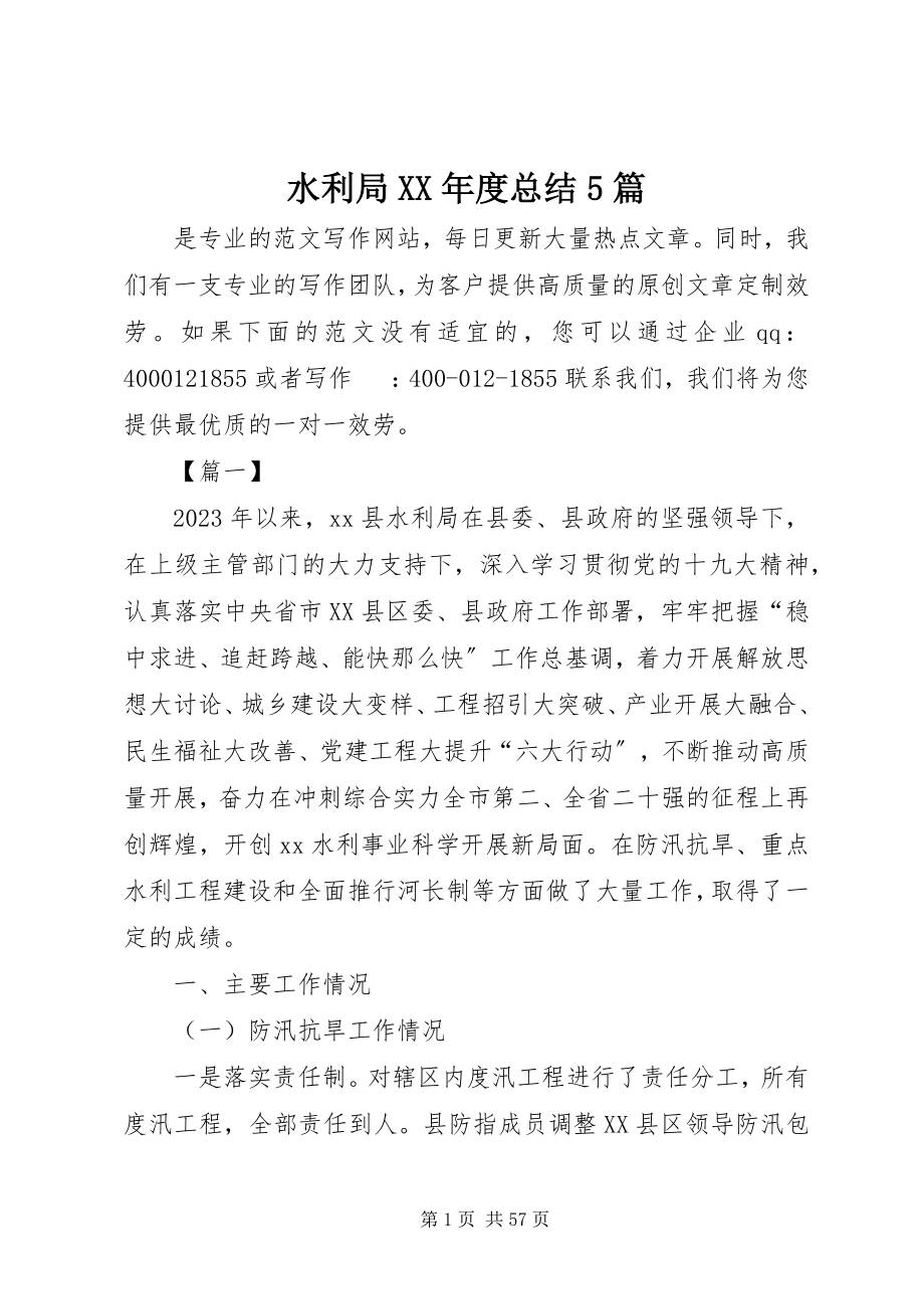 2023年水利局度总结5篇.docx_第1页