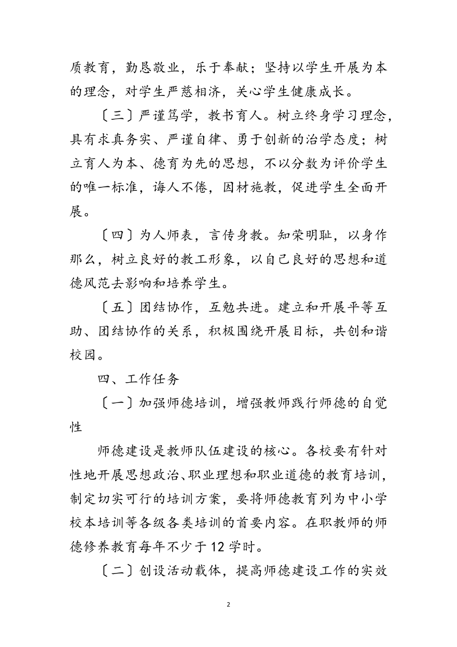 2023年年加强师德建设工作意见范文.doc_第2页