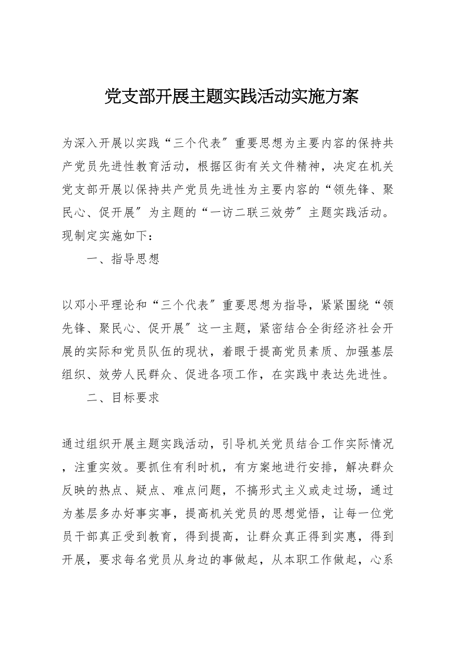 2023年党支部开展主题实践活动实施方案 3.doc_第1页