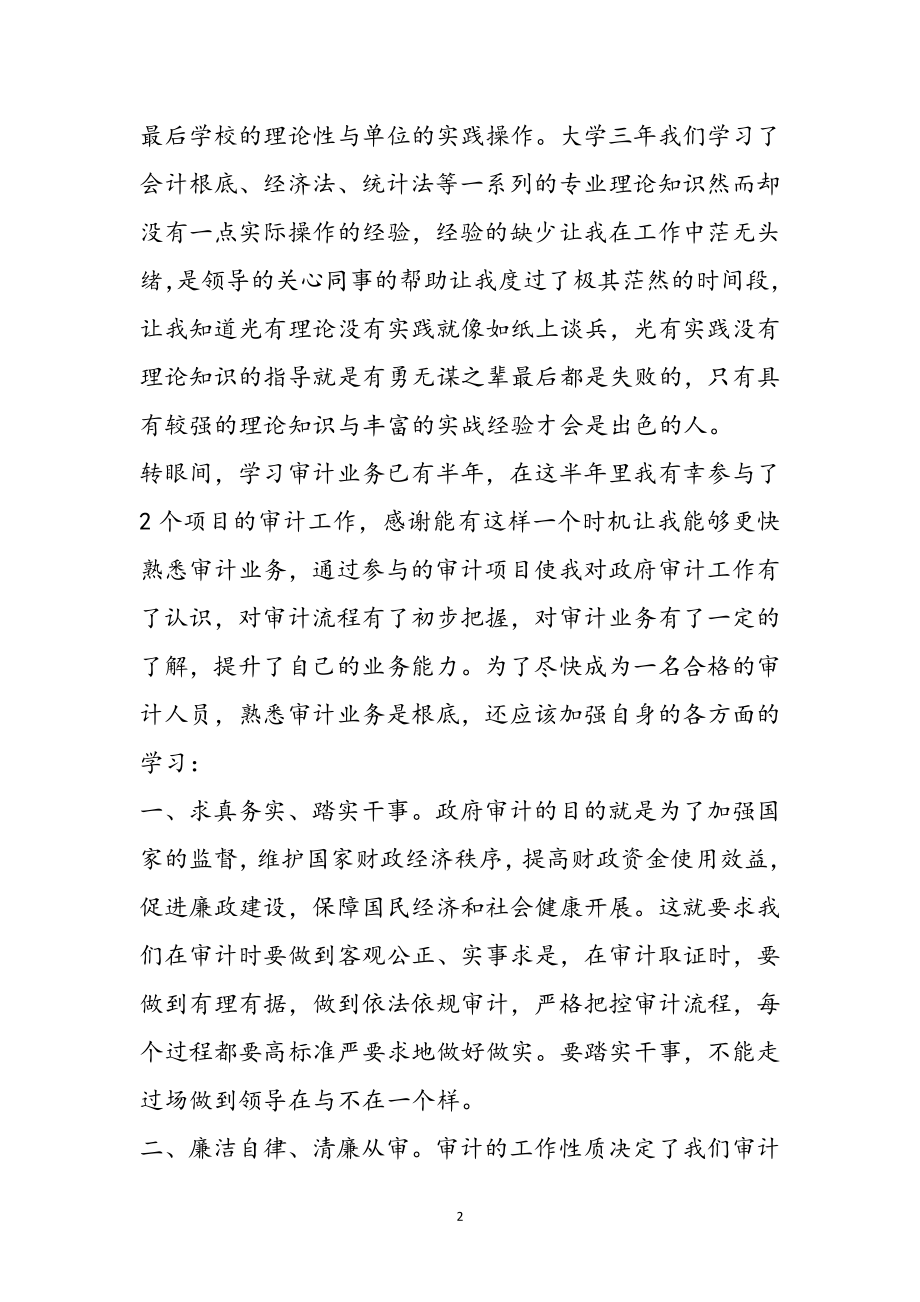 2023年审计新人学习心得体会参考范文.doc_第2页