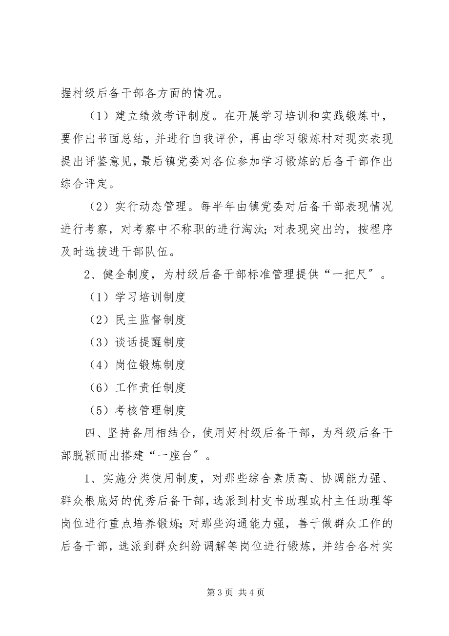 2023年加强农村村级后备干部培养的学习心得.docx_第3页