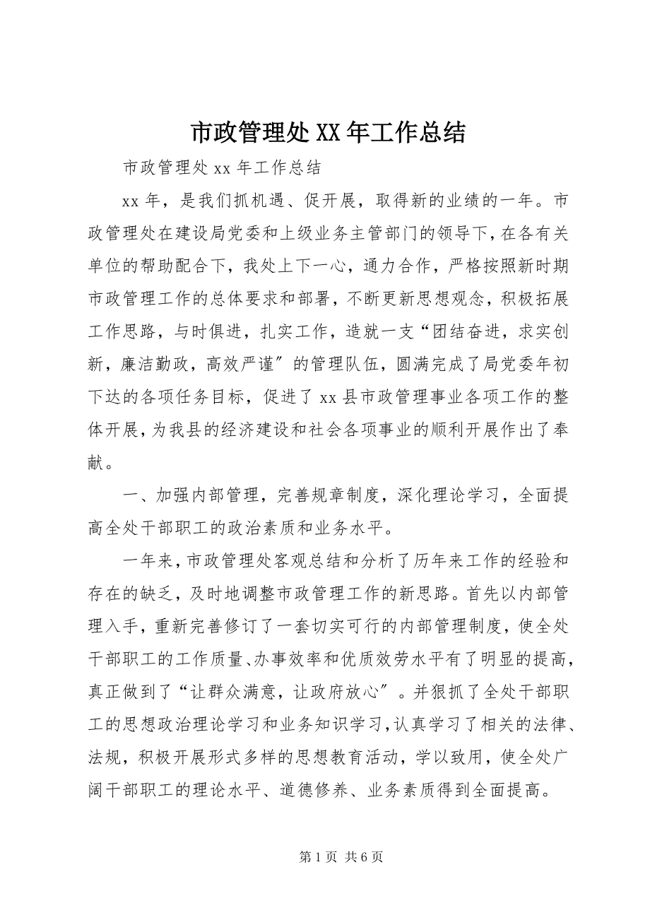 2023年市政管理处工作总结2.docx_第1页