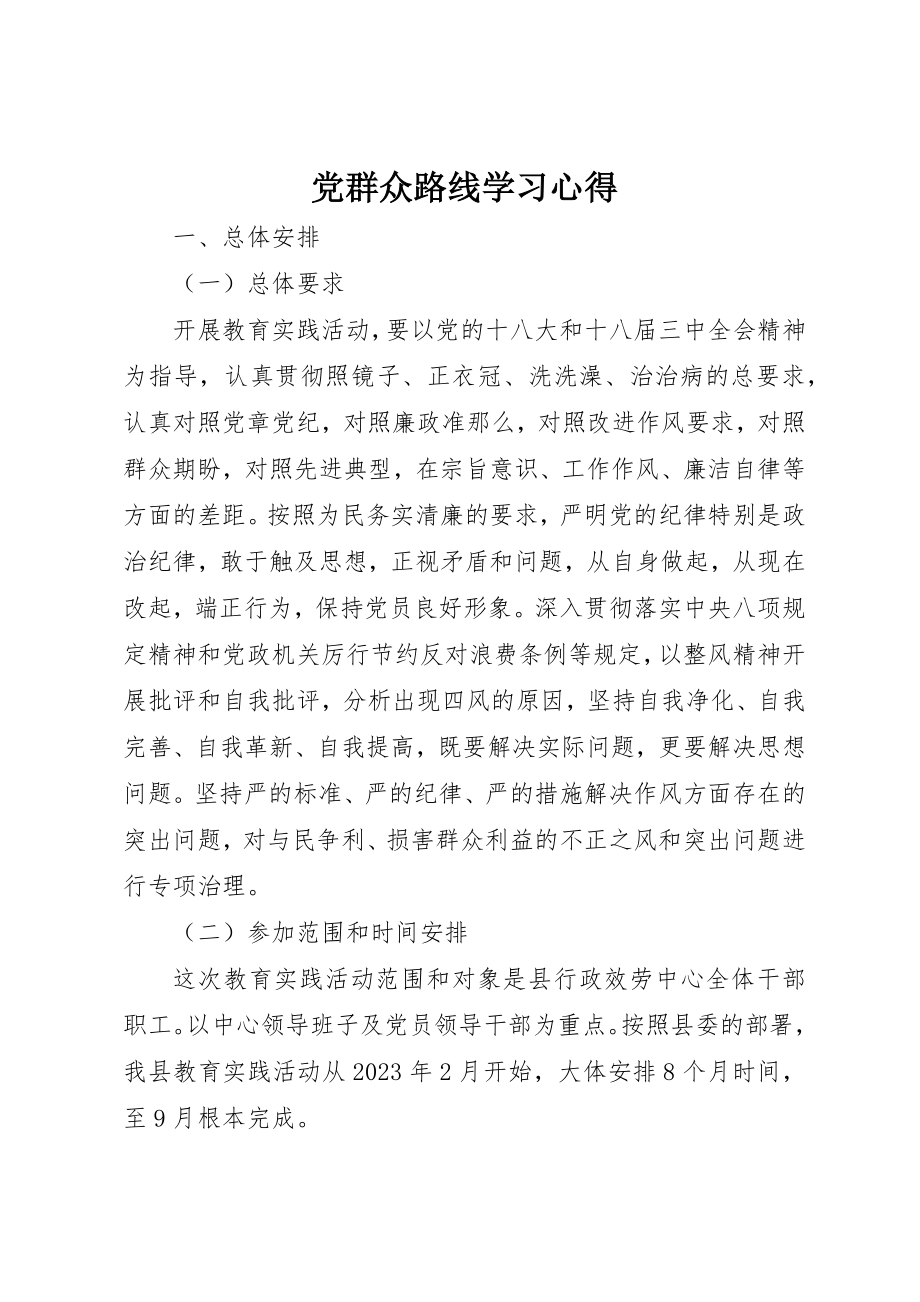 2023年党群众路线学习心得.docx_第1页