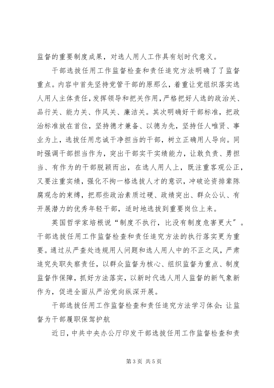 2023年《干部选拔任用工作监督检查和责任追究办法》学习心得3篇新编.docx_第3页