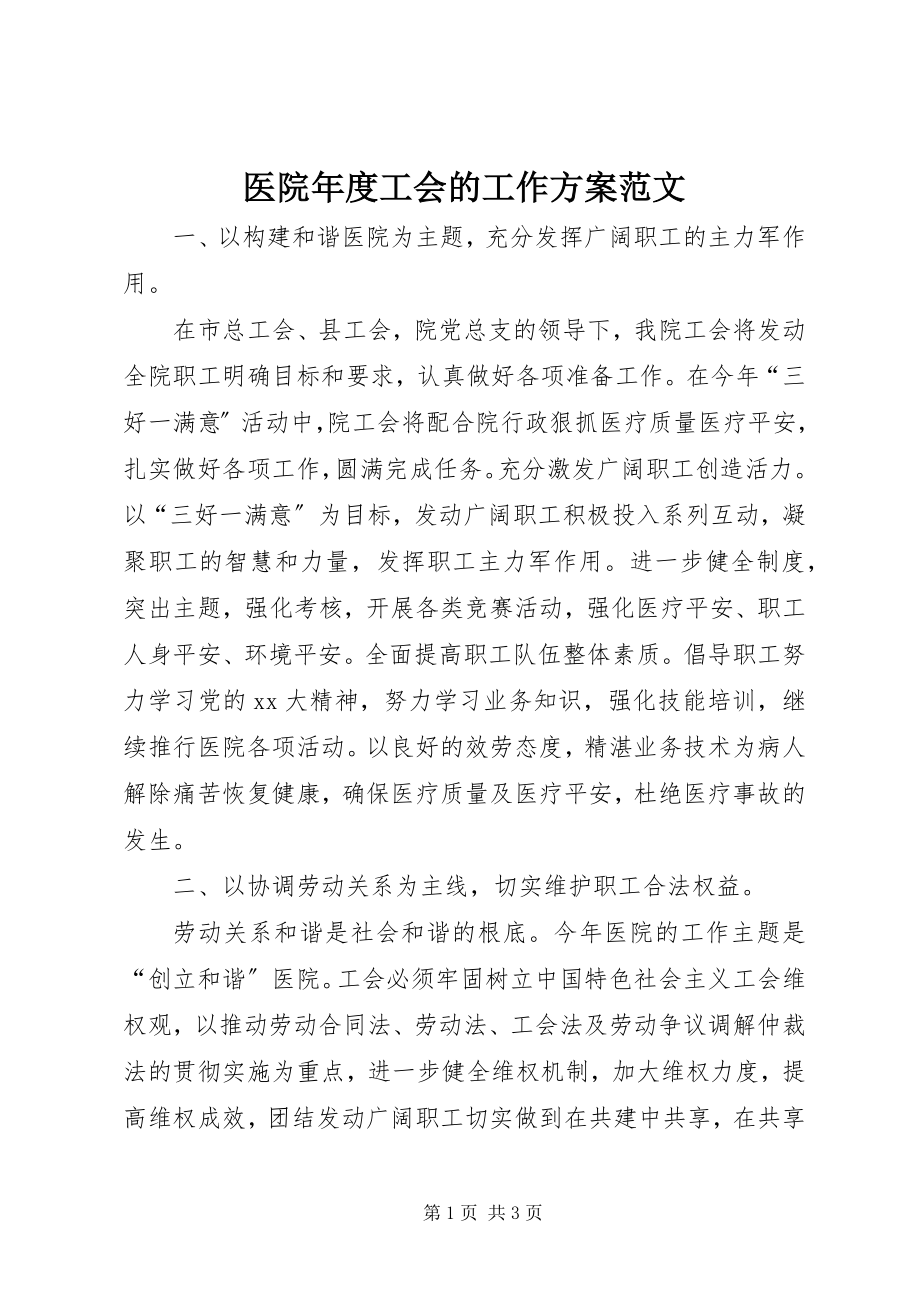 2023年医院年度工会的工作计划2.docx_第1页