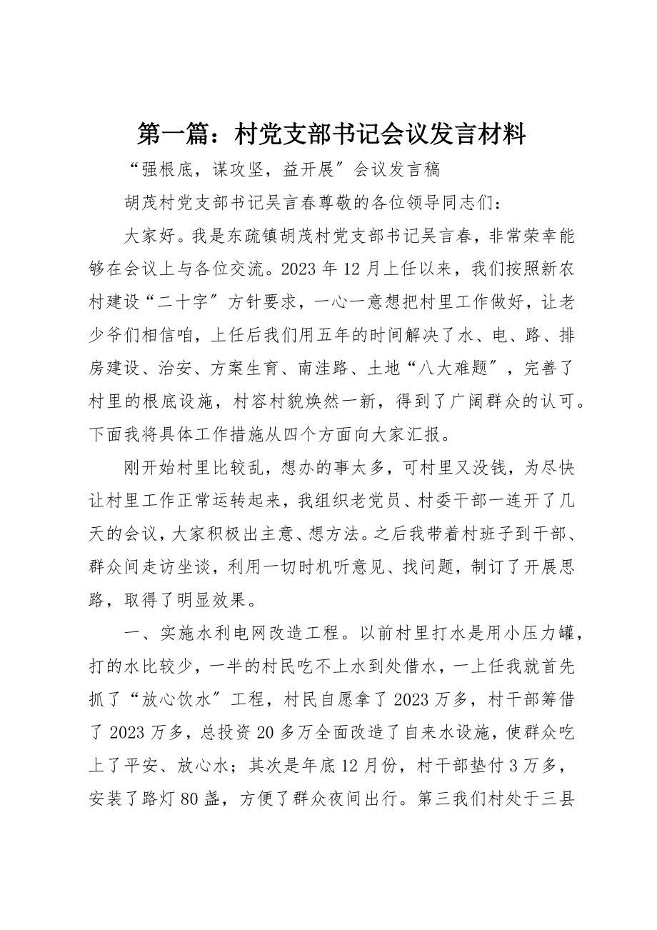 2023年xx村党支部书记会议讲话材料新编.docx_第1页