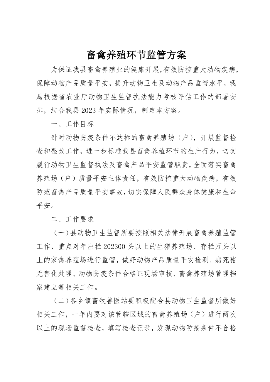 2023年畜禽养殖环节监管方案新编.docx_第1页