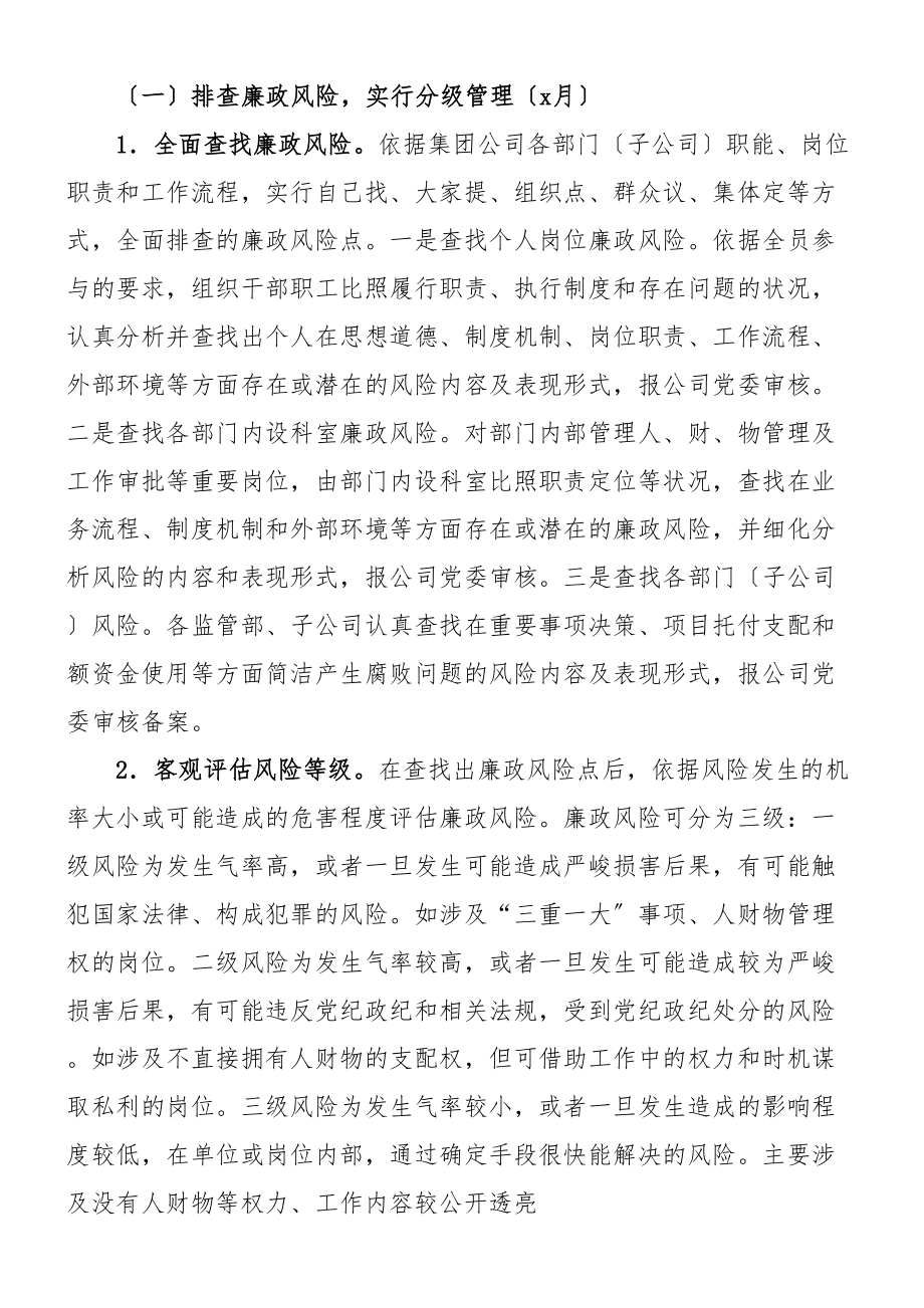 2023年公司廉政风险防控机制建设实施方案集团企业参考.doc_第2页