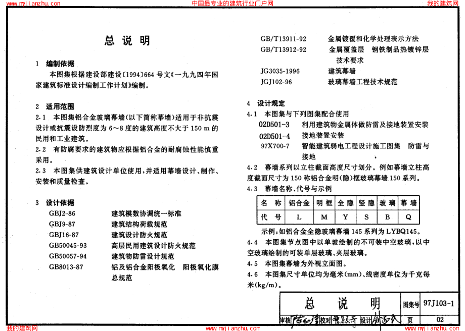 97J103-1铝合金玻璃幕墙.pdf_第2页