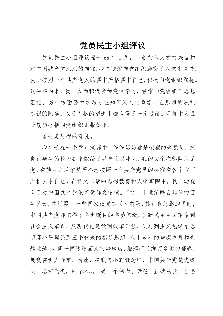 2023年党员民主小组评议.docx_第1页