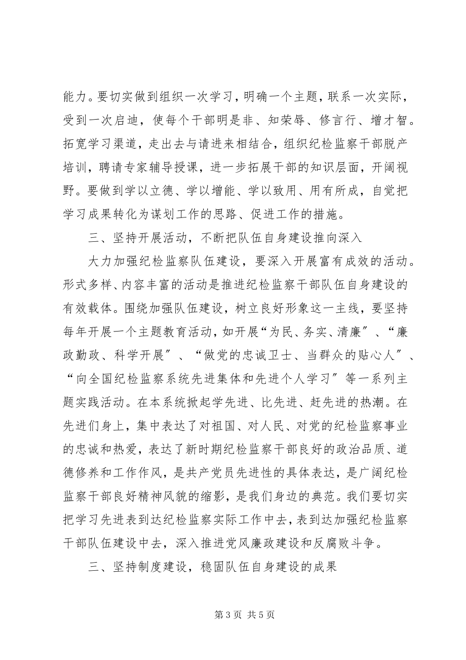 2023年加强纪检监察队伍建设不断提高队伍自身素质.docx_第3页