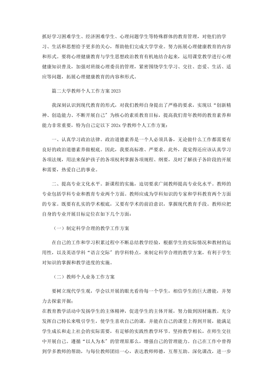 2023年大学教师个人工作计划.docx_第3页