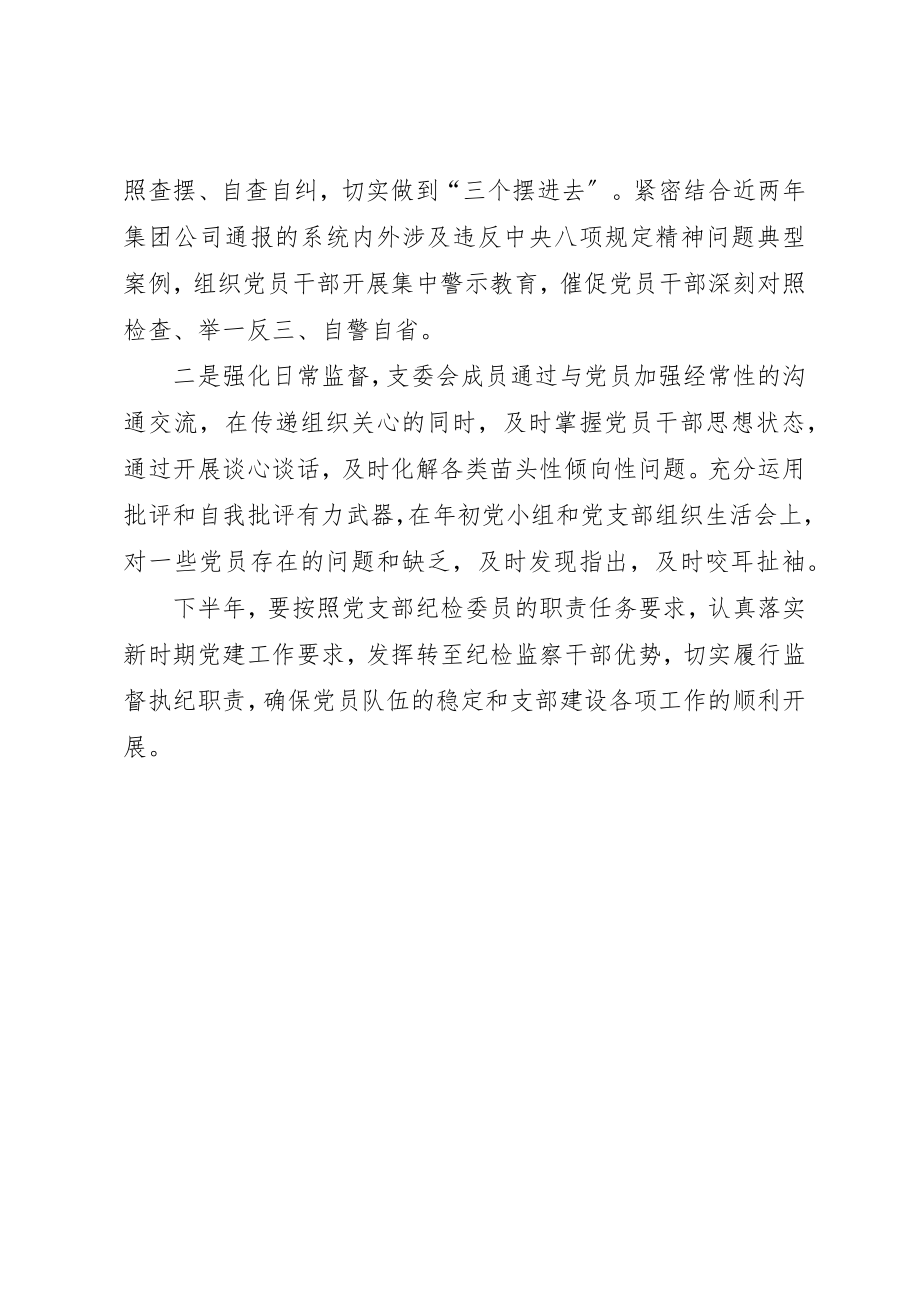 2023年党支部纪检委员半年工作总结.docx_第2页