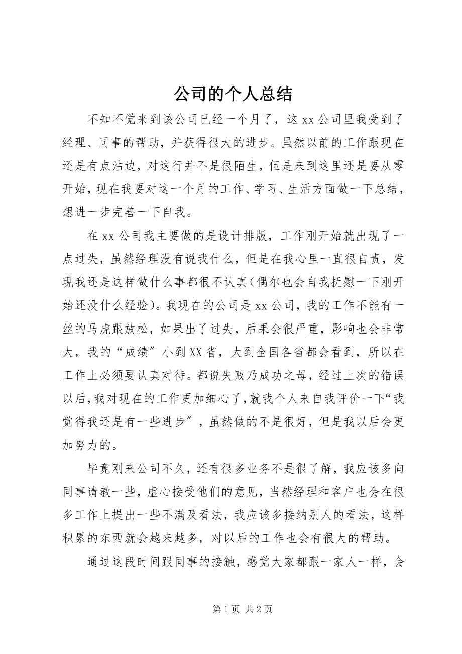 2023年公司的个人总结.docx_第1页