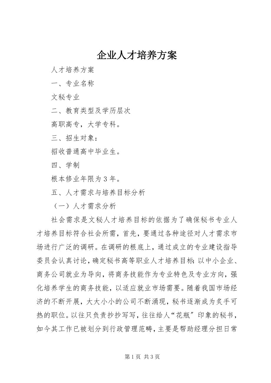 2023年企业人才培养方案.docx_第1页