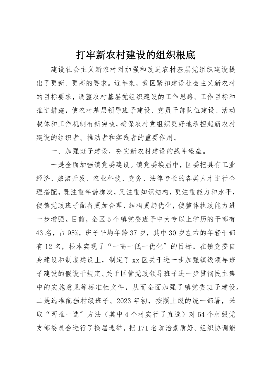 2023年打牢新农村建设的组织基础新编.docx_第1页