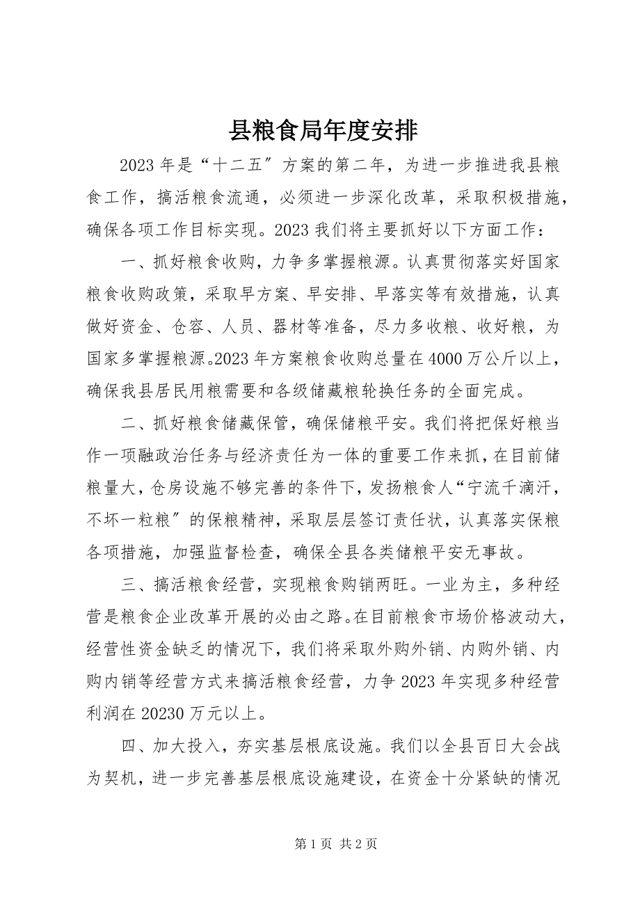 2023年县粮食局年度安排.docx_第1页