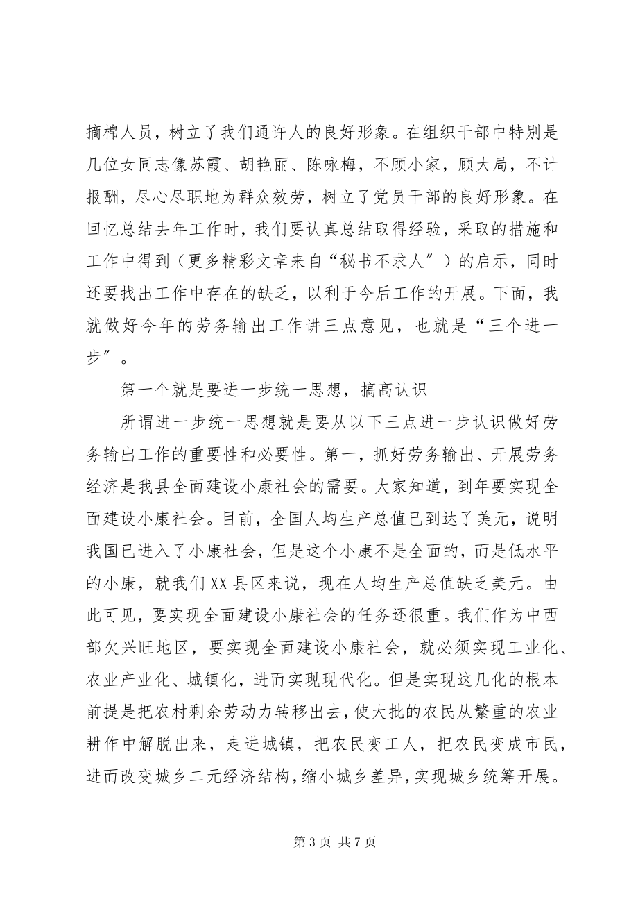 2023年在全县去年度劳务输出工作总结表彰大会上的讲.docx_第3页